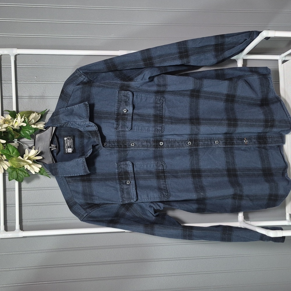 Carhartt Men's Plaid Loose Fit  Button-Down Shirt - Picture 3 of 13